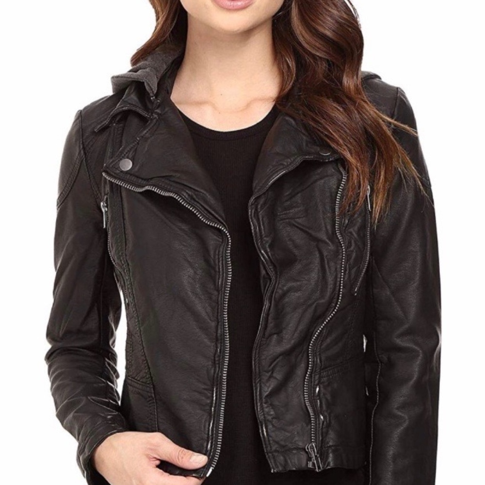 FREE PEOPLE Vegan Leather Jacket Size 0